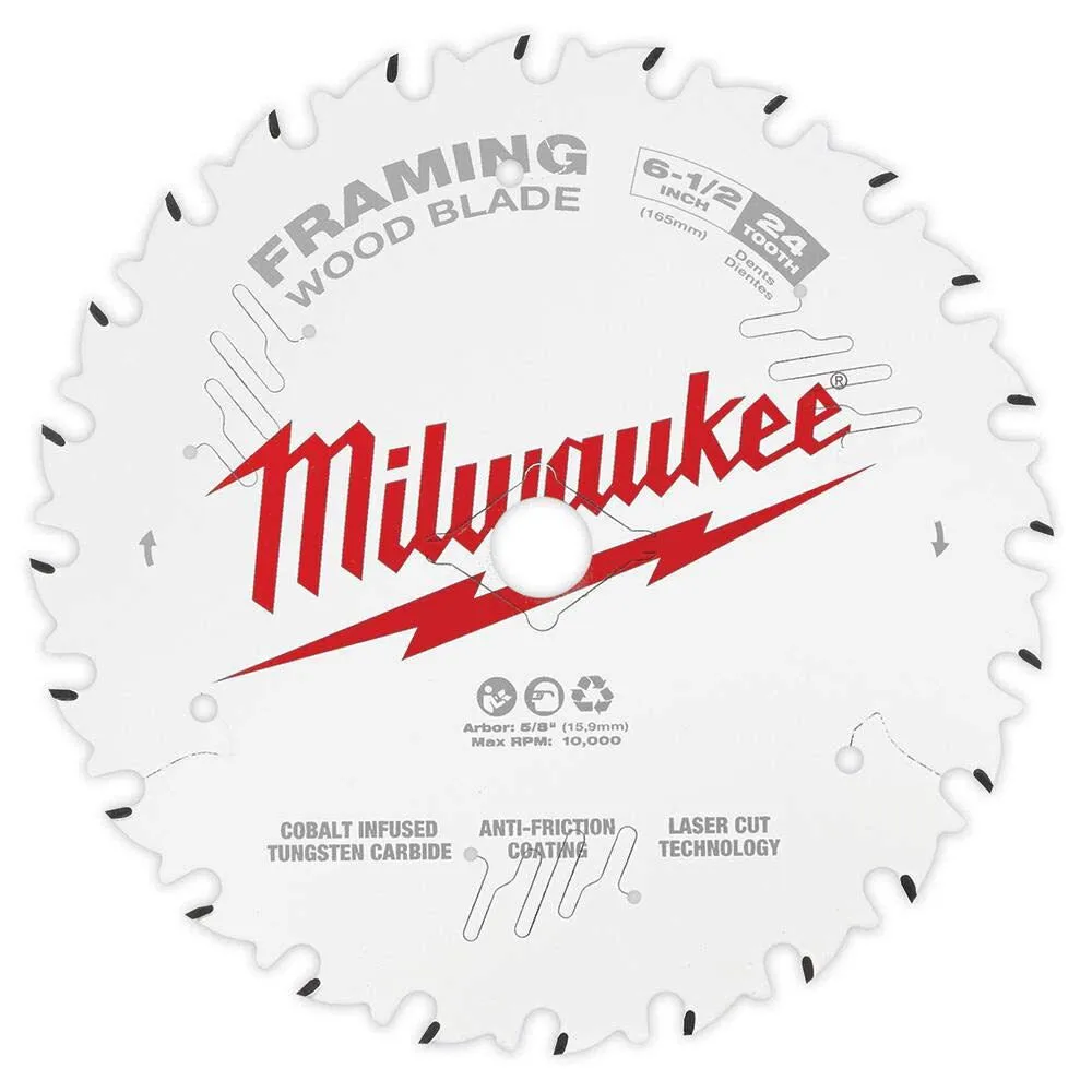 Milwaukee 6-1/2 in. 24T Framing Circular Saw Blade