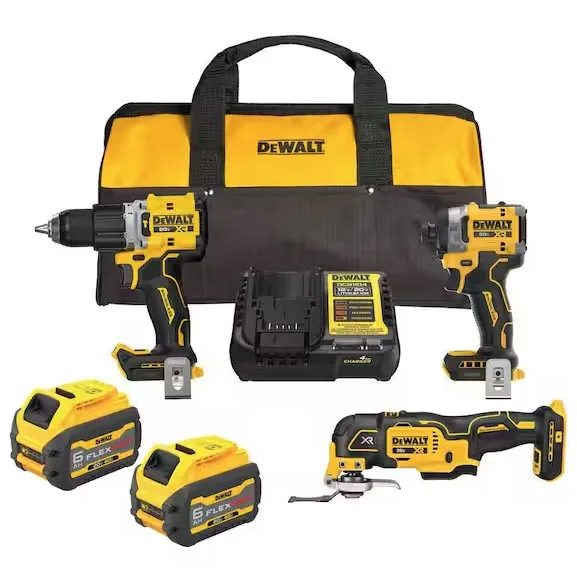 DEWALT 20V MAX Lithium-Ion Cordless 3-Tool Combo Kit with (2) FLEXVOLT 6.0 Ah Batteries and Charger