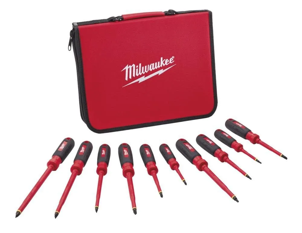 Milwaukee 1000V Insulated Screwdriver Set with Case (10-Piece)