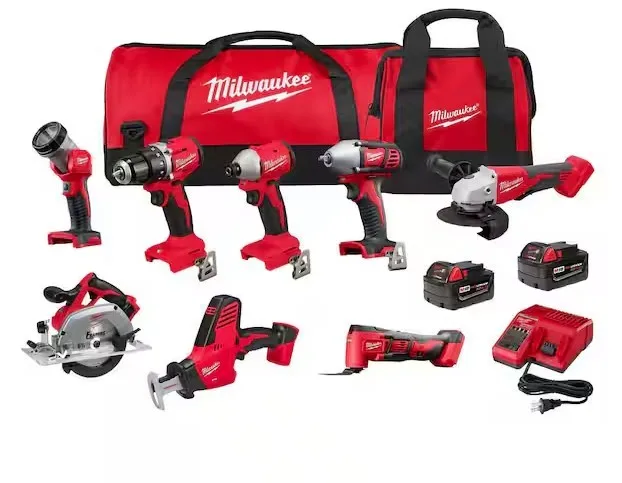 Milwaukee M18 18-Volt Lithium-Ion Cordless Combo Kit (8-Tool) with (2) Batteries Charger