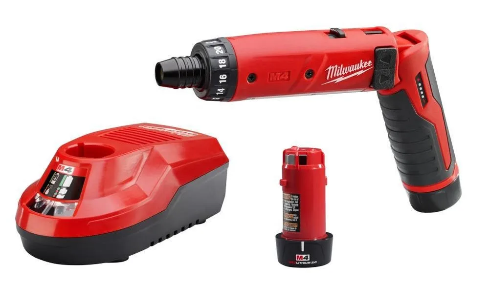 Milwaukee M4 4V Lithium-Ion Cordless 1/4 in. Hex Screwdriver 2-Battery Kit