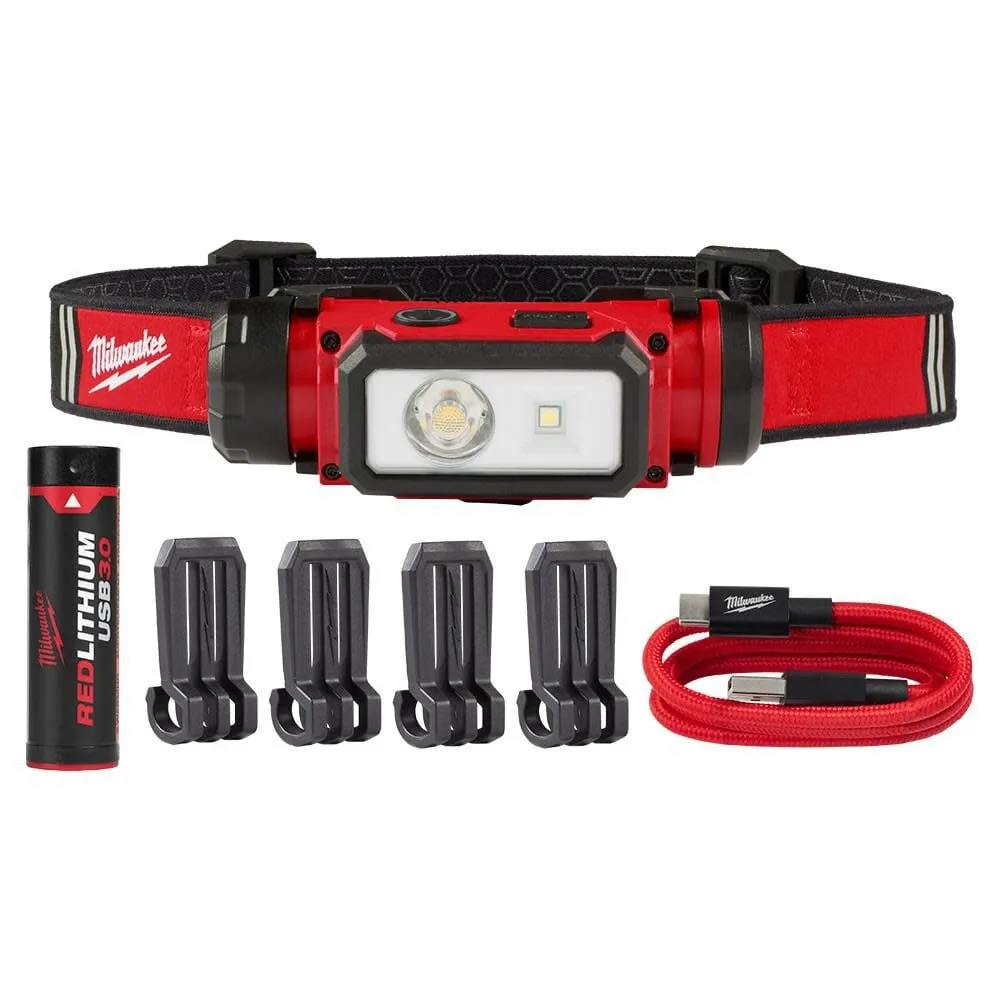 Milwaukee 600 Lumens LED REDLITHIUM Hard Hat Headlamp