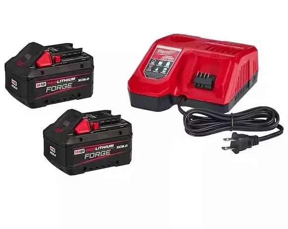 Milwaukee M18 18-Volt Lithium-Ion REDLITHIUM FORGE Starter Kit with (2) 8. 0Ah Battery and Rapid Charger