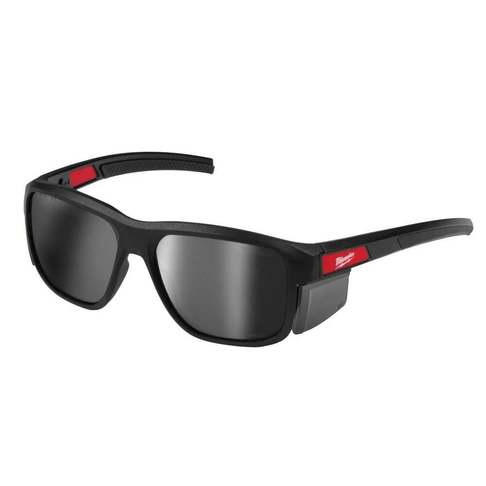 Milwaukee Polarized Full Frame Safety Glasses with Removable Side Shields-Mirrored Dual Coat Lenses