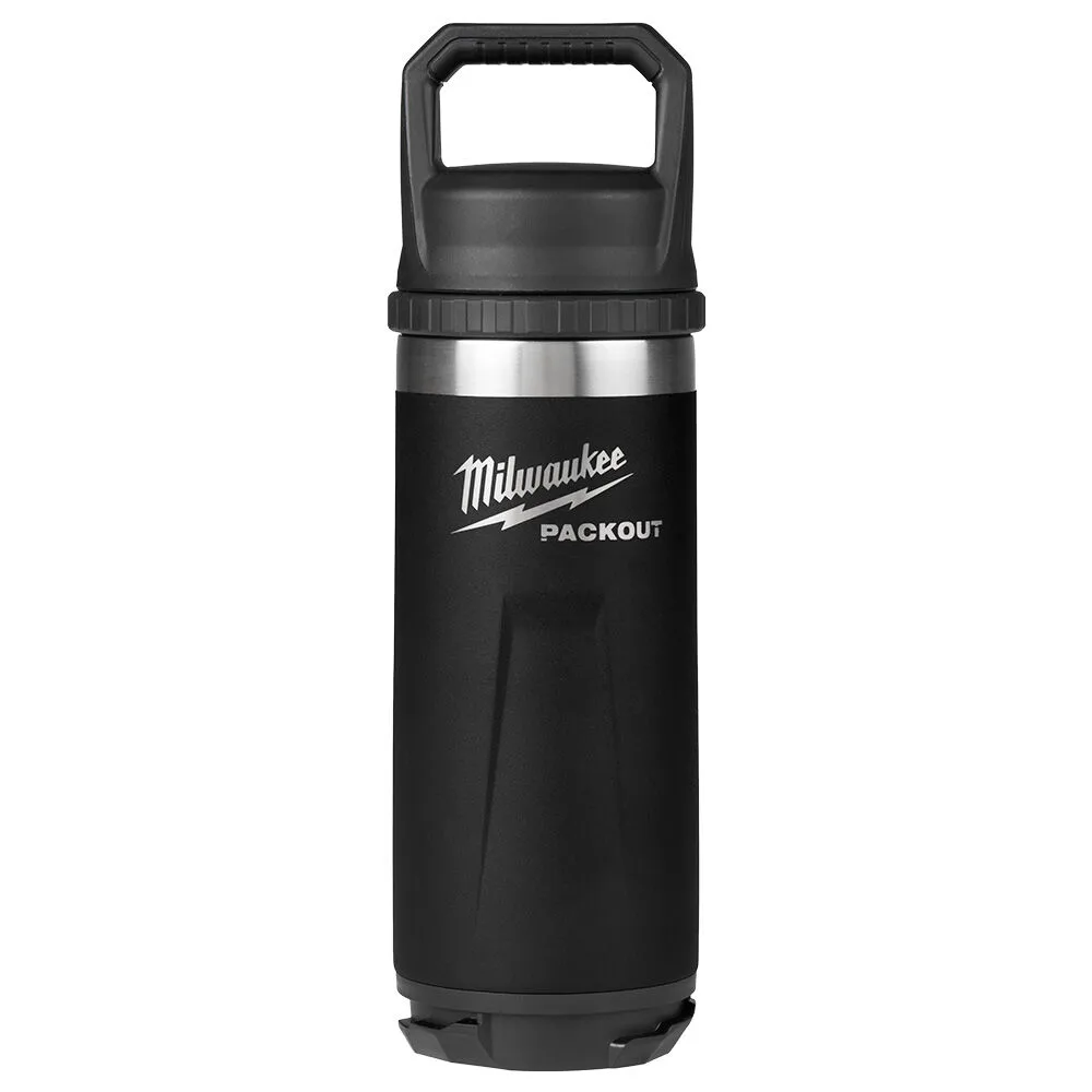 Milwaukee PACKOUT Black 18 oz. Insulated Bottle W/Chug Lid