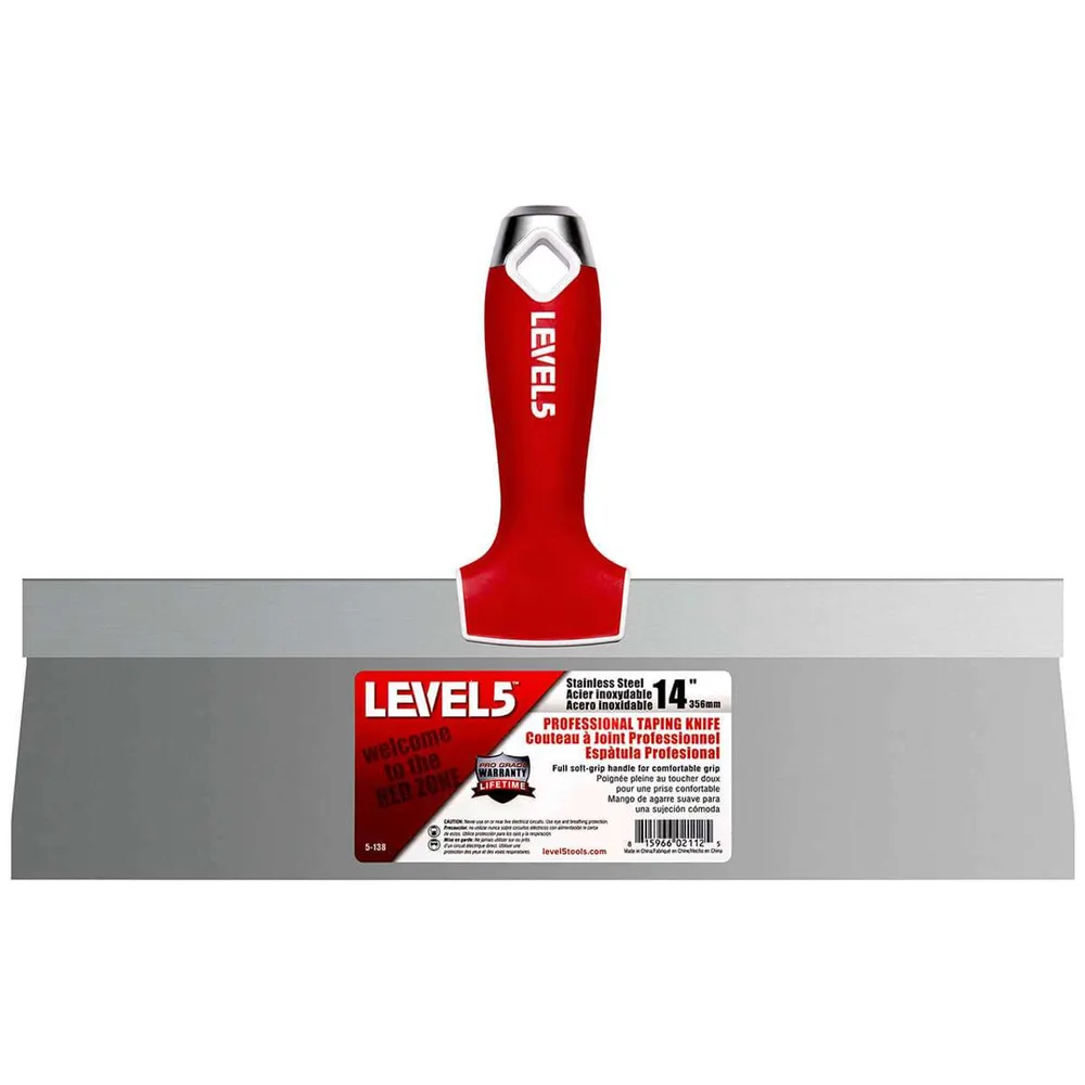 14" Stainless Steel Taping Knife w/ Soft Grip Handle