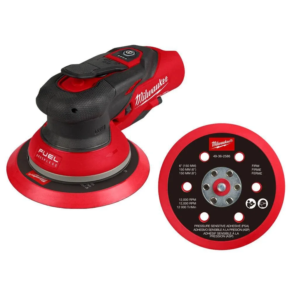 Milwaukee M12 FUEL 12V Lithium-Ion Brushless Cordless 6 in. Random Orbital Sander (3/16 in. Orbit) Tool-Only