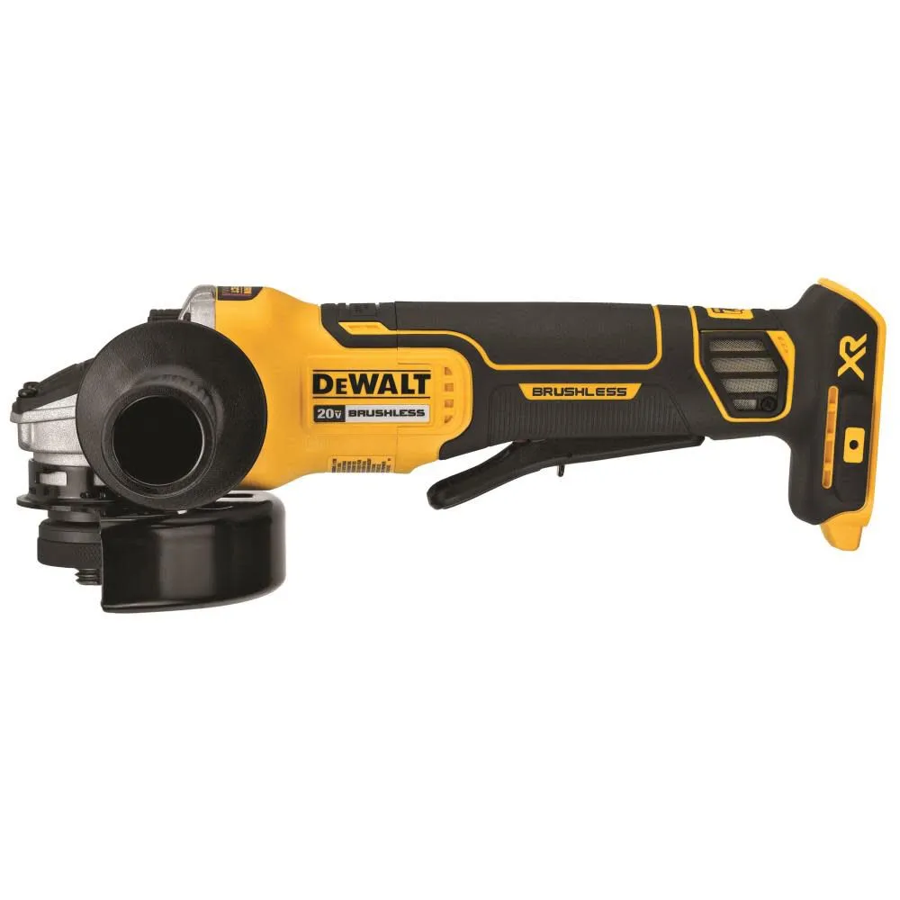 DEWALT 20V MAX XR Cordless Brushless 4.5 in. Paddle Switch Small Angle Grinder with Kickback Brake (Tool Only)