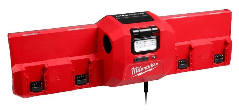 Milwaukee M18 and M12 Lithium-Ion Gangbox 4-Port Rapid Charger