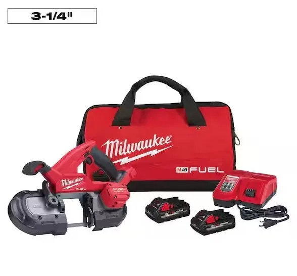 Milwaukee M18 FUEL 18V Lithium-Ion Brushless Cordless Compact Bandsaw Kit with Two 3.0 Ah High Output Batteries