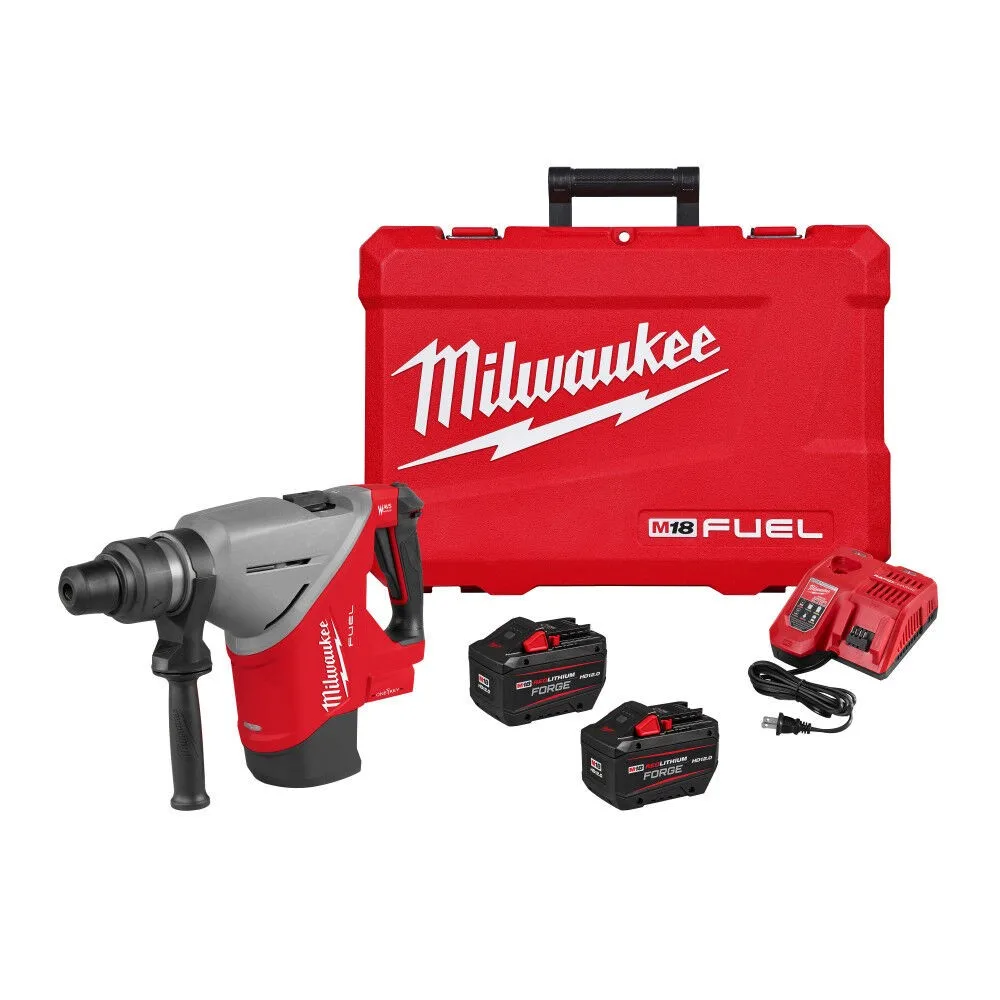Milwaukee M18 FUEL 18V Lithium-Ion Brushless Cordless 1-3/4 in. SDS-Max Rotary Hammer Kit w/ Two 12.0 Ah Batteries