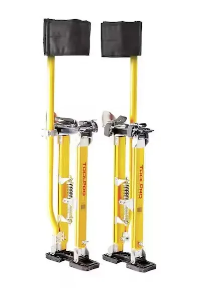 Toolpro Adjustable Stilts, 225 lb, 24 in Min H, 40 in Max H, Magnesium, Yellow
