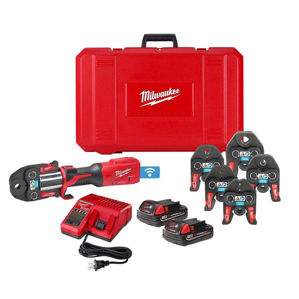 Milwaukee M18 18-Volt Lithium-Ion Brushless Cordless FORCE LOGIC Press Tool Kit with 1/2 in. - 2 in. Jaws Kit (6-Jaws Included)