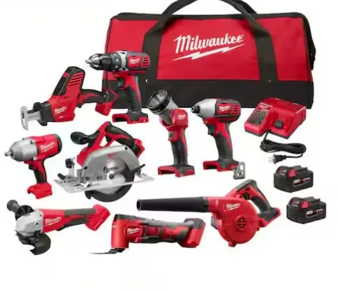Milwaukee M18 18-Volt Lithium-Ion Cordless Combo Kit (9-Tool) with (2) Batteries, Charger, and Tool Bag