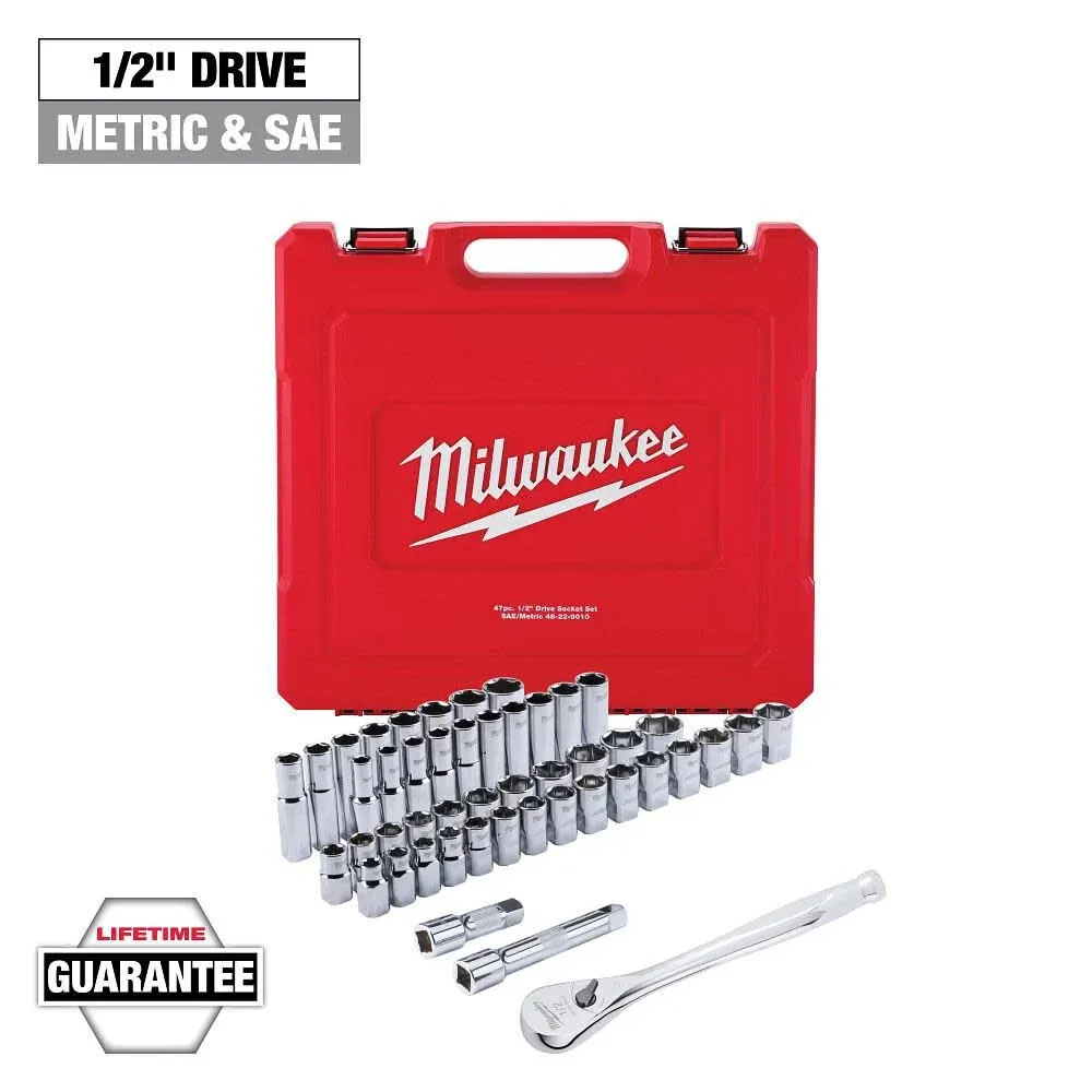 Milwaukee 47 pc. 1/2 in. Socket Wrench Set (SAE & Metric)