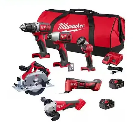 Milwaukee M18 18-Volt Lithium-Ion Cordless Combo Kit (6-Tool) with 2-Batteries, Charger and Tool Bag