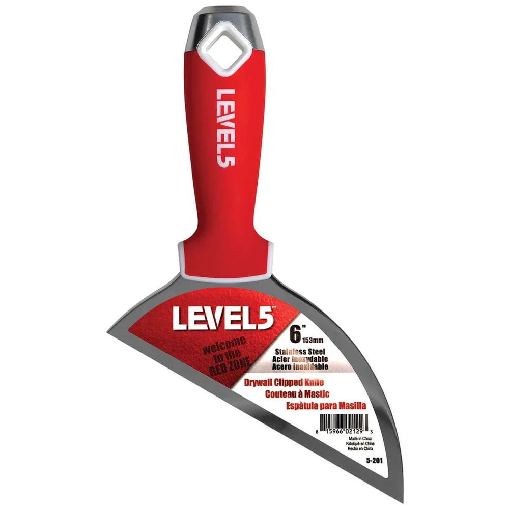 6" Stainless Steel Clipped Knife w/ Soft Grip Handle
