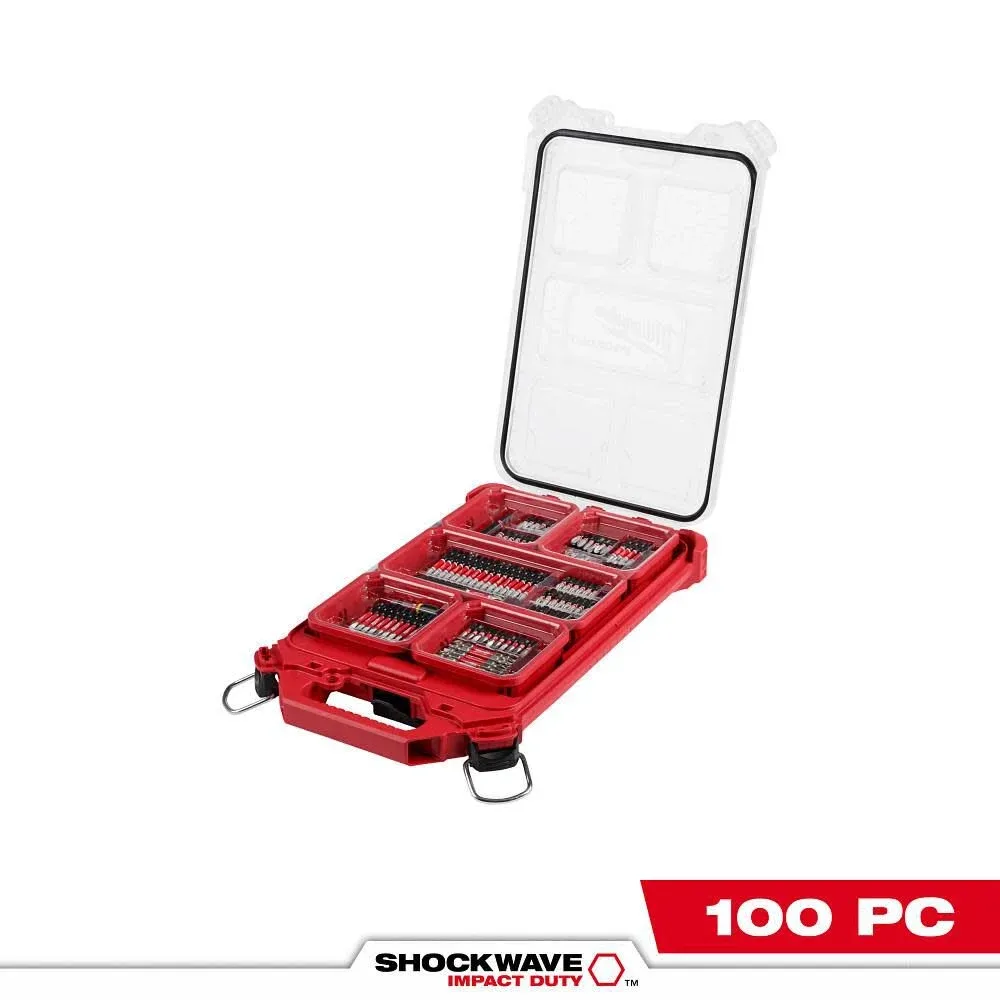 Juego Milwaukee SHOCKWAVE PACKOUT de 100 piezas