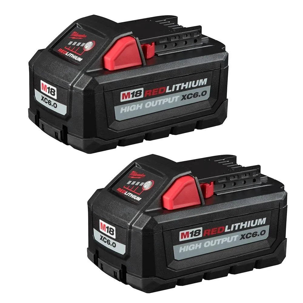 Milwaukee M18 18-Volt Lithium-Ion High Output 6.0Ah Battery Pack (2-Pack)
