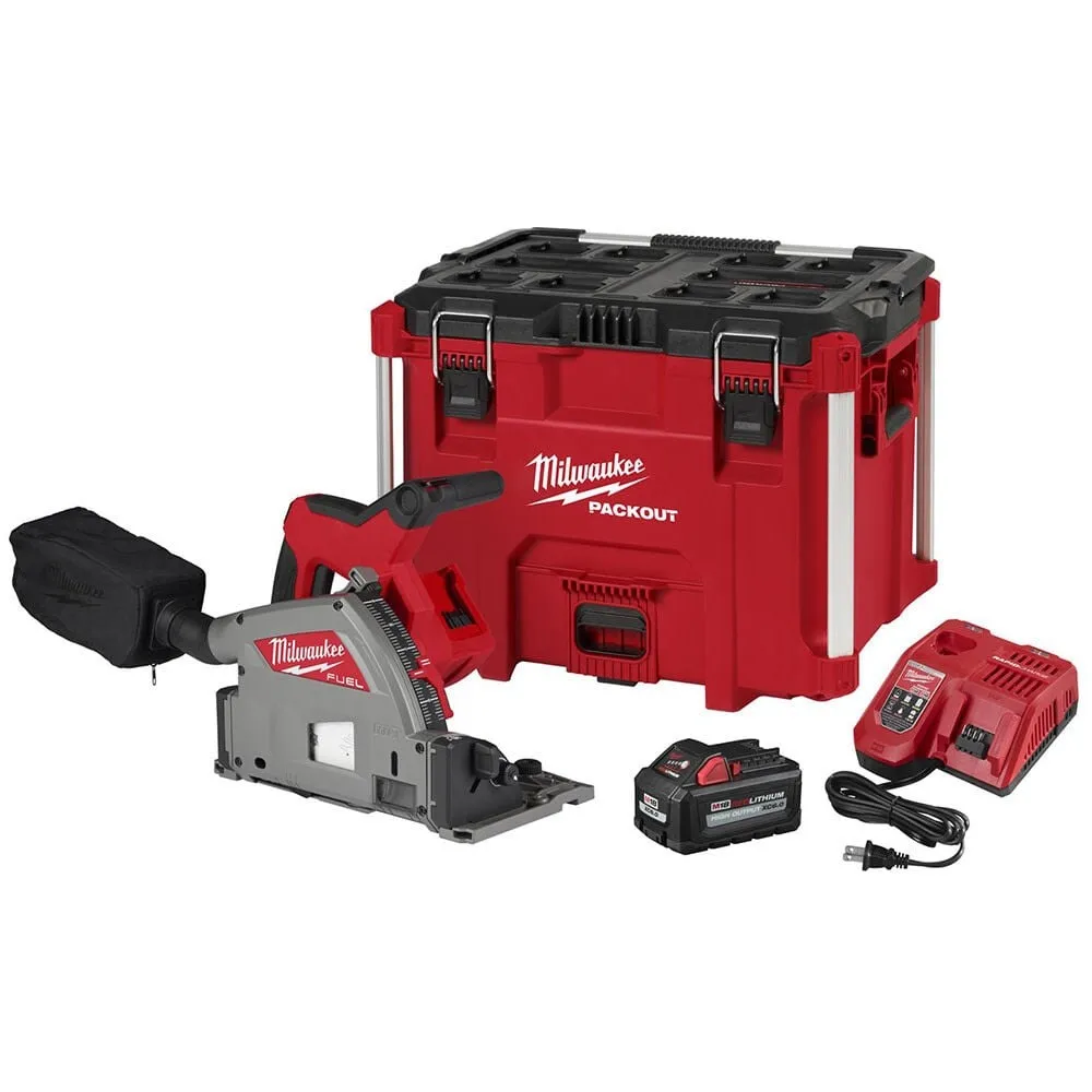 Milwaukee M18 FUEL 18V Lithium-Ion Brushless Cordless 6-1/2 in. Plunge Track Saw PACKOUT Kit with One 6.0 Ah Battery