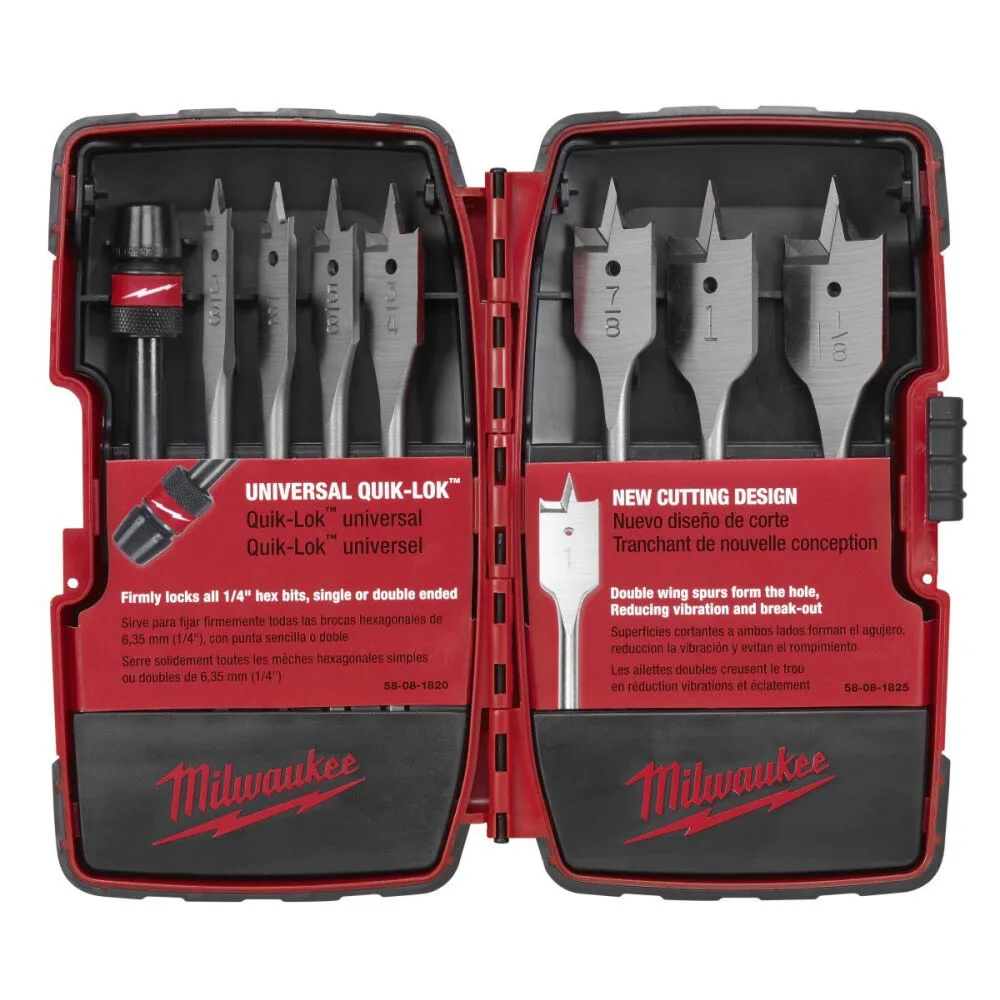 Milwaukee High Speed Wood Spade Bit Set (8-Piece)