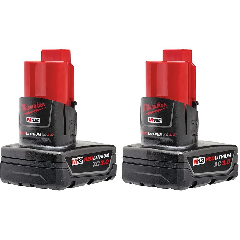 Milwaukee M12 12-Volt Lithium-Ion XC Extended Capacity 3.0 Ah Battery Pack (2-Pack)