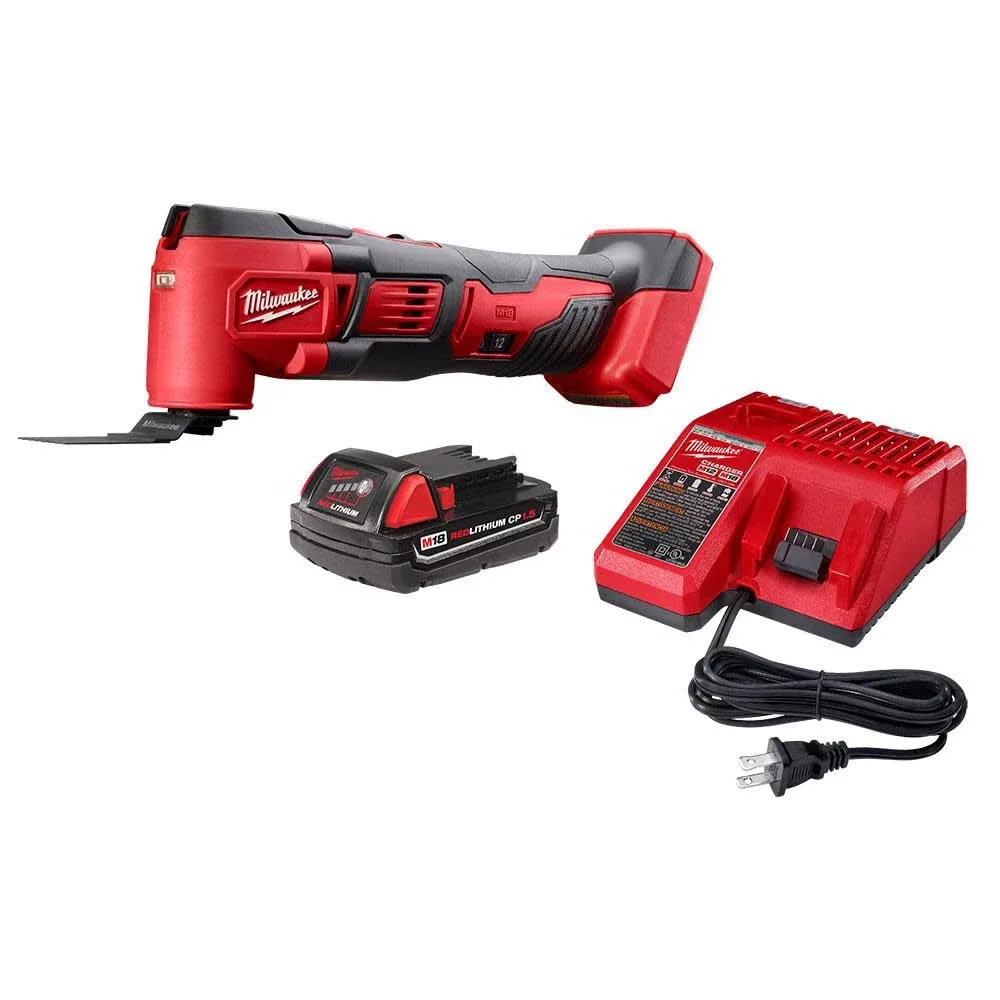 Milwaukee M18 18V Lithium-Ion Cordless Oscillating Multi-Tool Kit with one 1.5 Ah Battery & Charger
