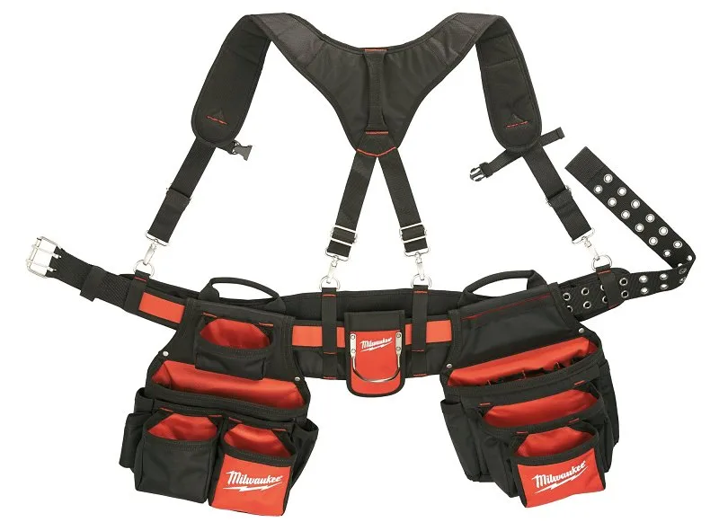 Milwaukee General Contractor Work Waist Tool Belt with Suspension Rig