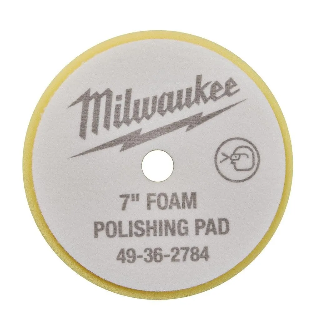 Milwaukee 7 in. Yellow Foam Polishing Pad