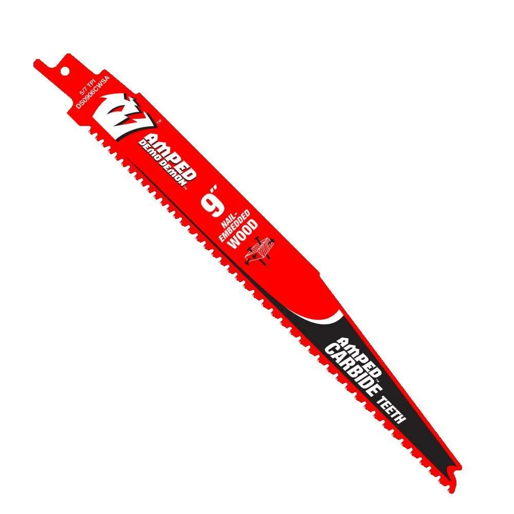 DIABLO AMPED Demo Demon 9 in. 5/7 TPI Carbide Reciprocating Saw Blade for Nail-Embedded Wood