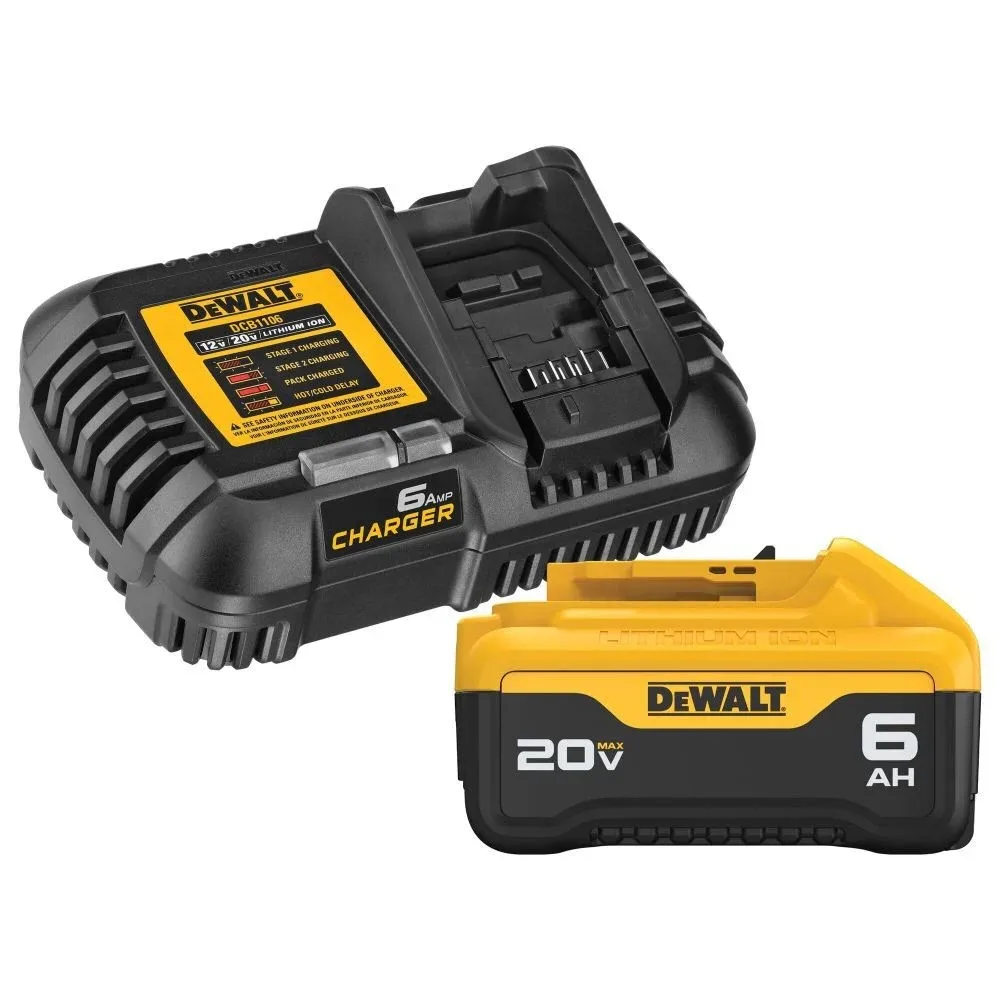 DEWALT 20V MAX Lithium-Ion 6.0 Ah Battery and Charger