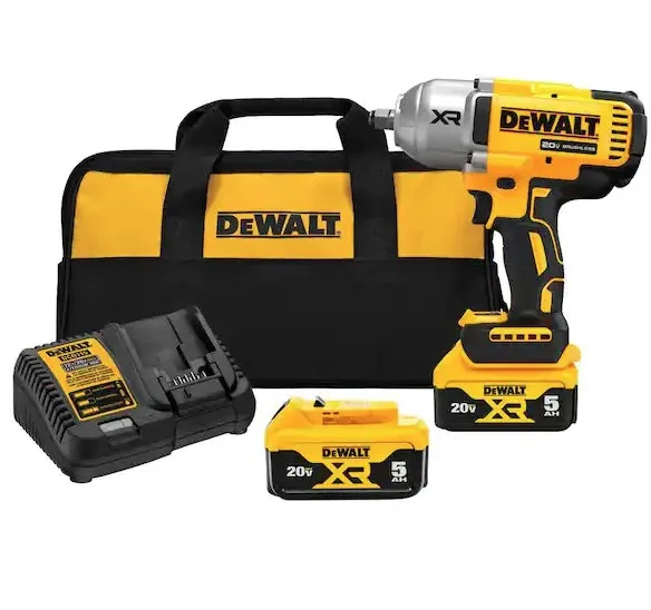 DEWALT 20V MAX Lithium-Ion Cordless 1/2 in. Impact Wrench Kit with (2) 5.0Ah Batteries and Charger