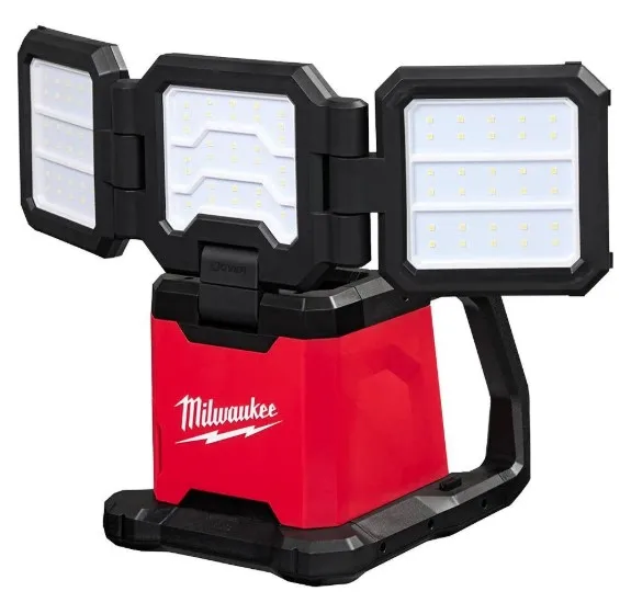 Milwaukee M18 18-Volt Lithium-Ion Cordless 4500 Lumens ROVER Dual Power Triple-Panel Flood & Area Light (Tool-Only)