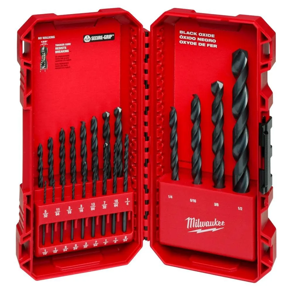 Milwaukee Black Oxide Twist Drill Bit Set (21-Piece)