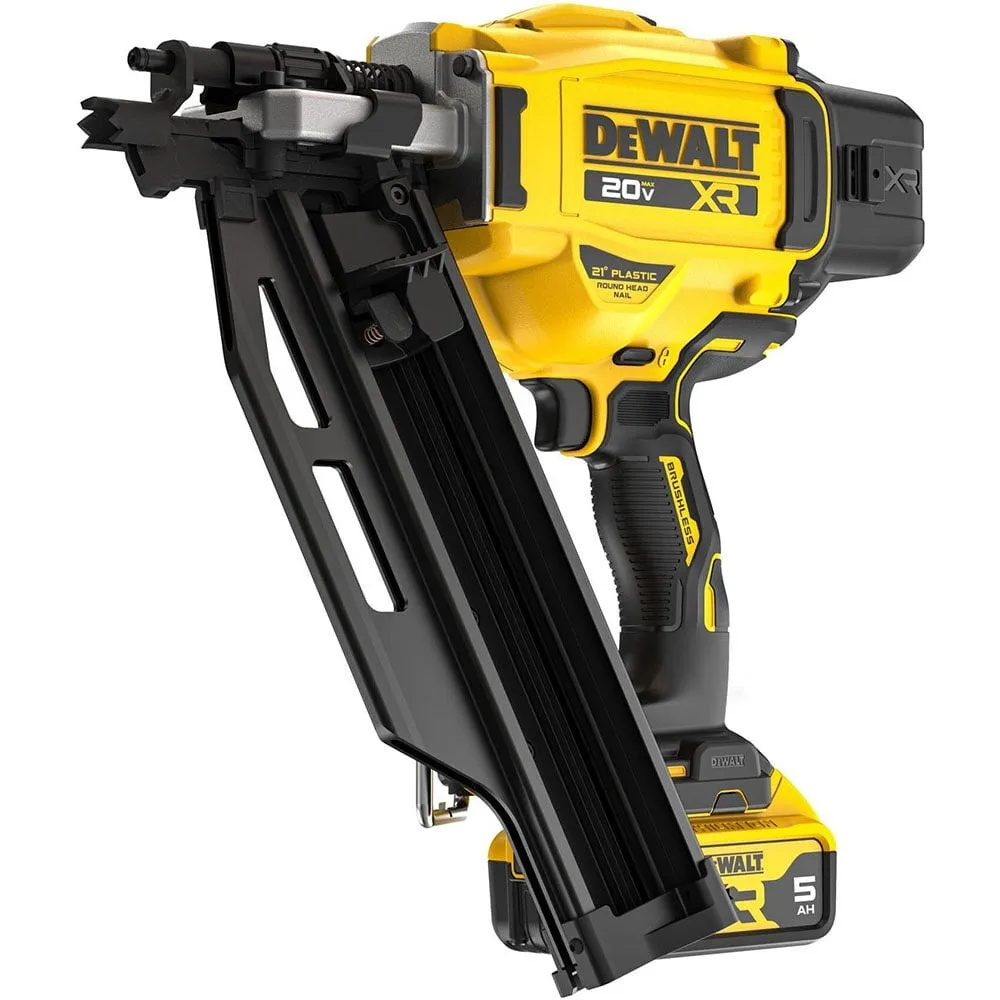 DEWALT 20-Volt 21° Cordless Framing Nailer Kit with 5.0 Ah Lithium-Ion Battery and Charger