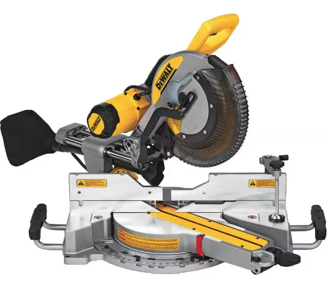 DEWALT 15 Amp Corded 12 in. Double Bevel Sliding Compound Miter Saw, Blade Wrench and Material Clamp