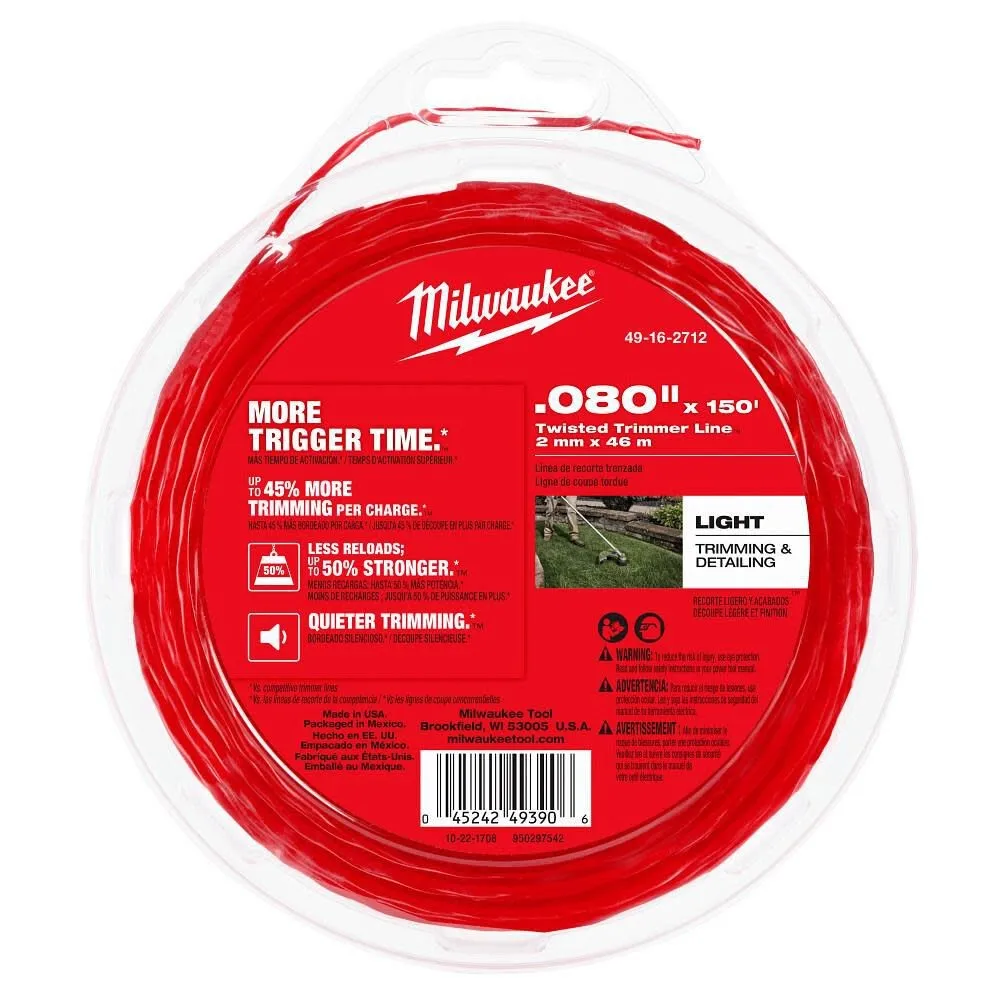 Milwaukee 0.080 in. x 150 ft. Trimmer Line
