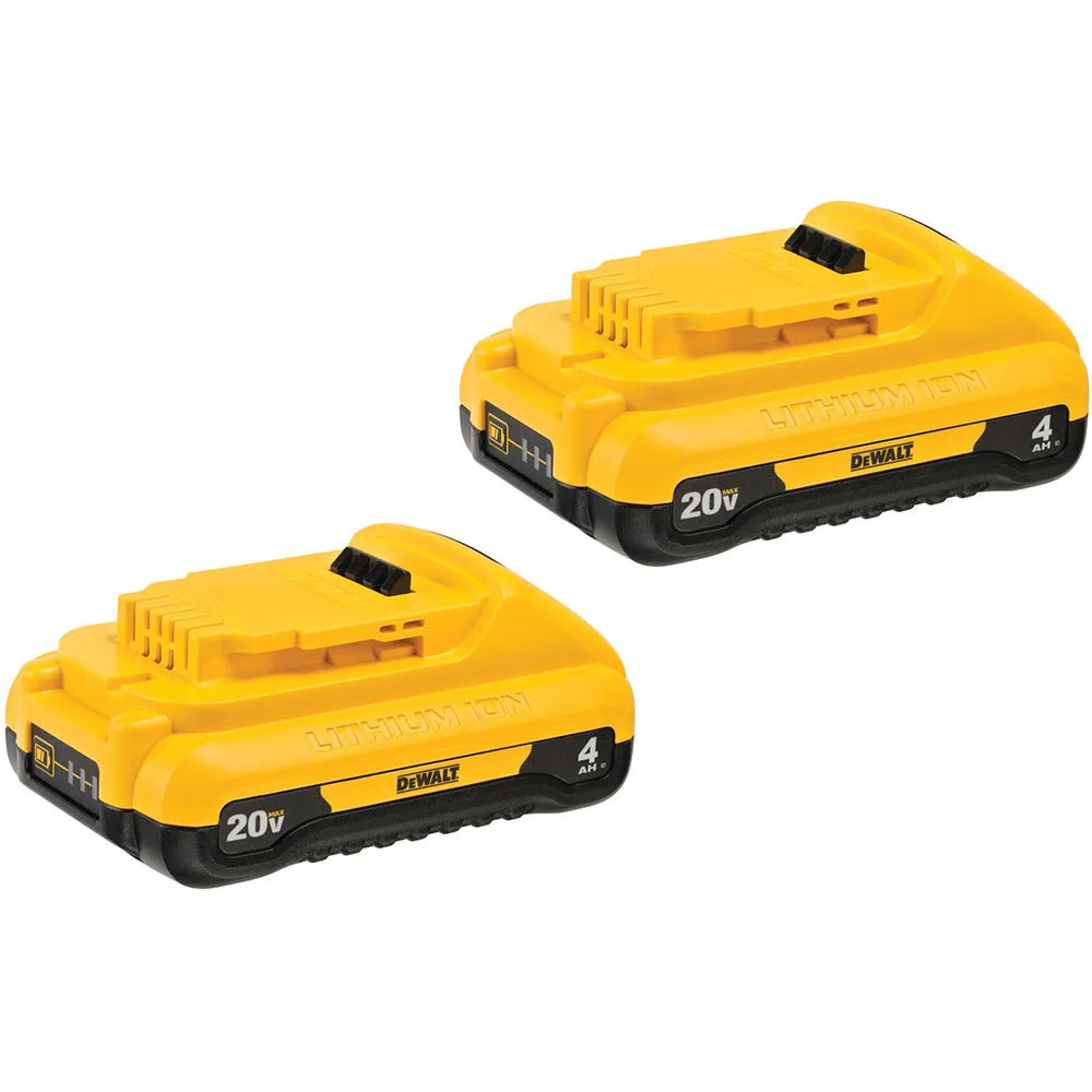 DEWALT 20V MAX 4Ah Compact Lithium Ion Battery 2-Pack