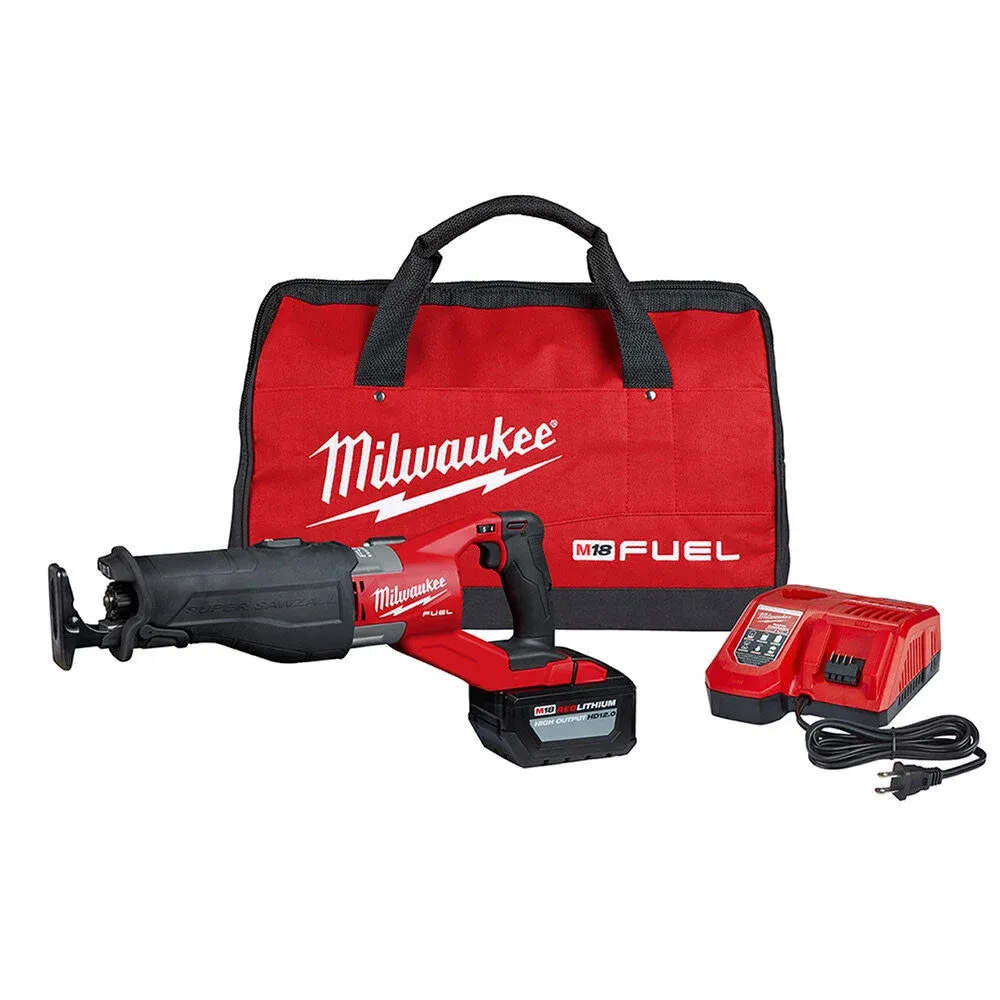 Milwaukee M18 FUEL 18V Lithium-Ion Brushless Cordless SUPER SAWZALL Orbital Reciprocating Saw Kit w/(1) 12.0 Ah Battery