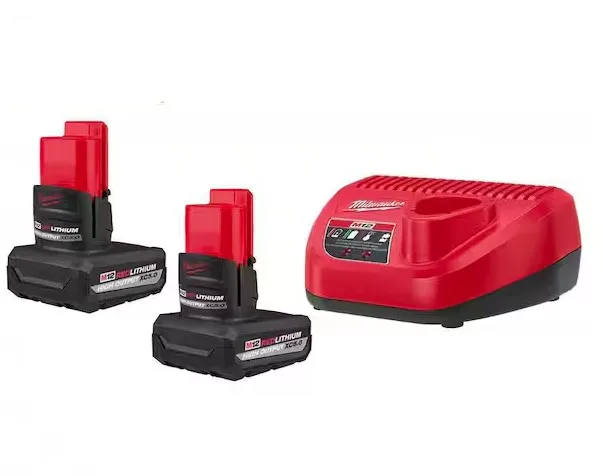 Milwaukee M12 12V Lithium-Ion XC High Output 5.0 Ah Battery Pack (2-Pack) Starter Kit with Charger