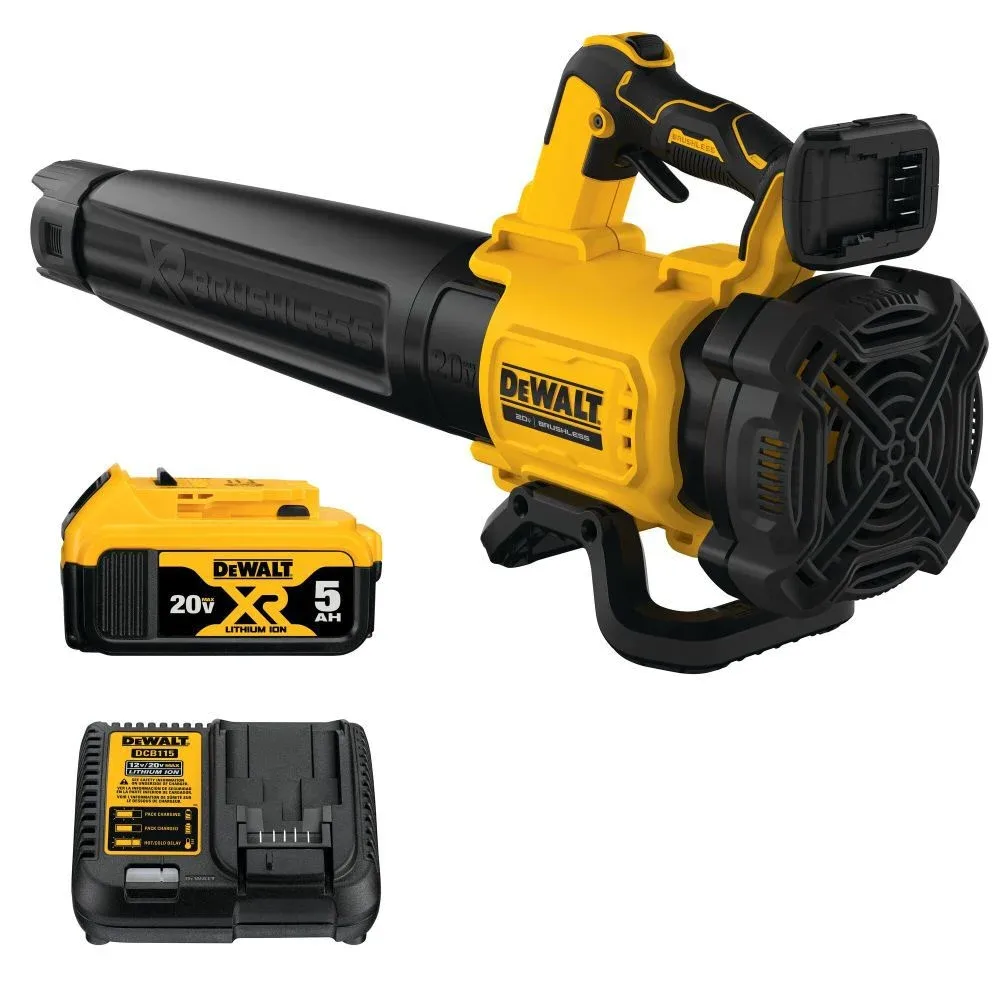 DEWALT 20V MAX 125 MPH 450 CFM Brushless Cordless Battery Powered Blower Kit with (1) 5 Ah Battery & Charger