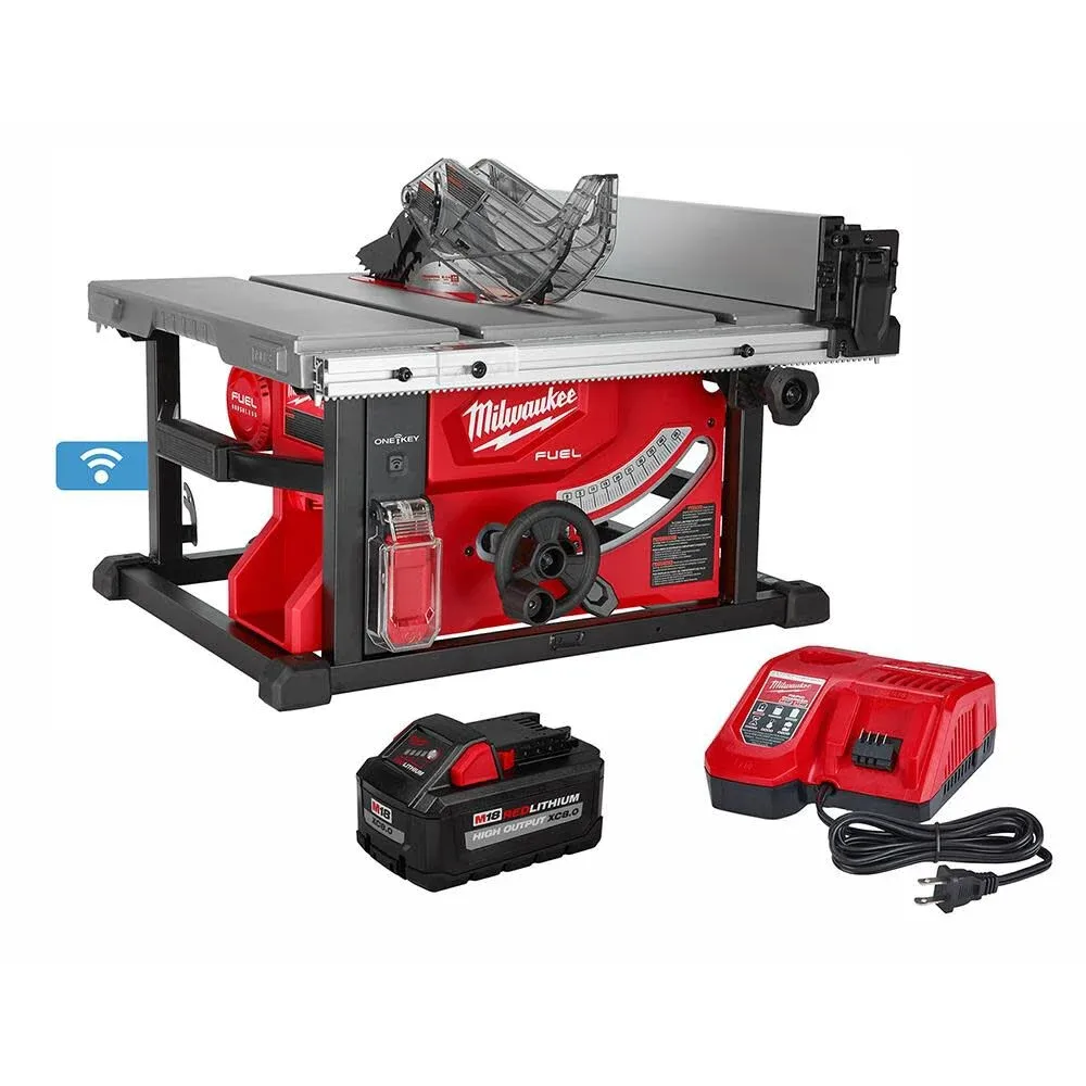 Milwaukee M18 FUEL ONE-KEY 18- volt Lithium-Ion Brushless Cordless 8-1/4 in. Table Saw Kit W/(1) 12.0Ah Battery & Rapid Charger
