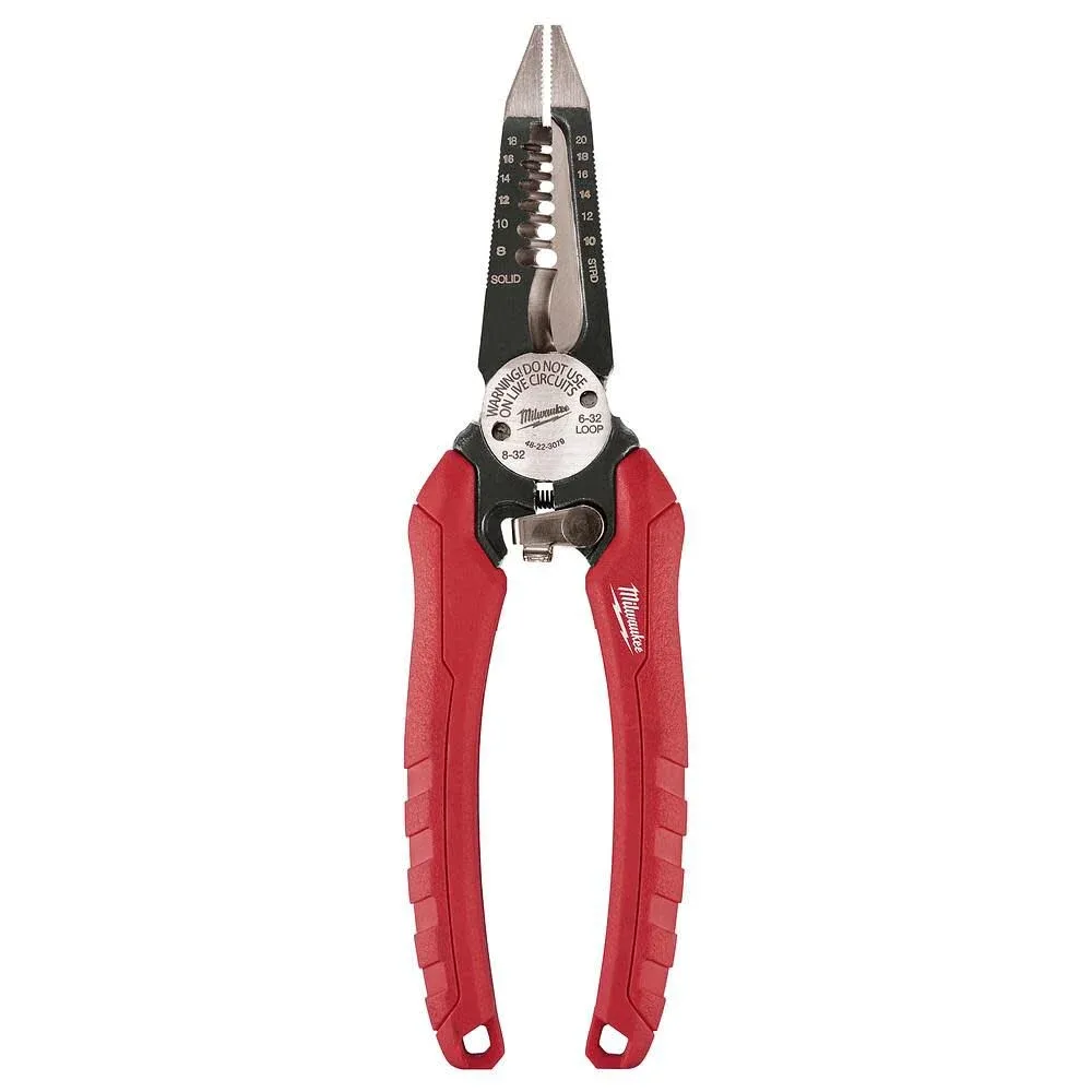 Milwaukee 7.75 in. Combination Electricians 6-in-1 Wire Stripper/Cutter Pliers