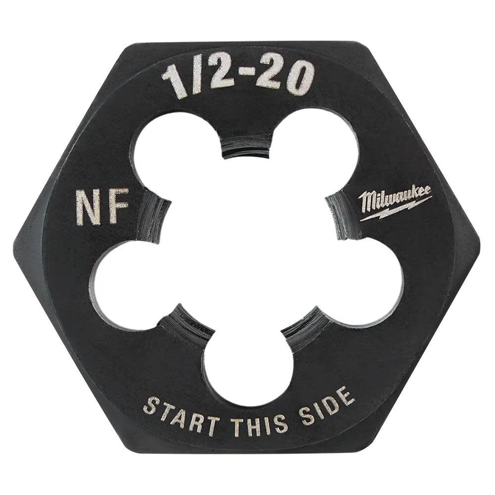 Milwaukee 1/2 in -20 NF 1-Inch Hex Threading Die