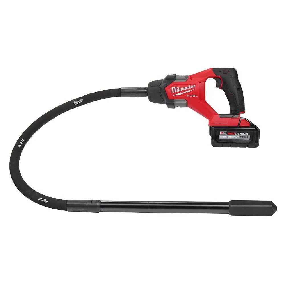 Milwaukee M18 FUEL 18V Lithium-Ion Brushless Cordless 4 ft. Concrete Pencil Vibrator Kit with 6.0 Ah Battery