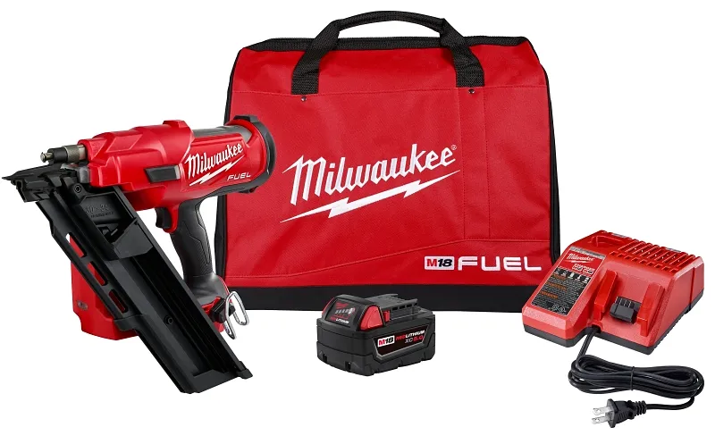 Milwaukee M18 FUEL 3-1/2 in. 18-Volt 30-Degree Lithium-Ion Brushless Cordless Framing Nailer Kit with 5.0 Ah Battery Charger, Bag