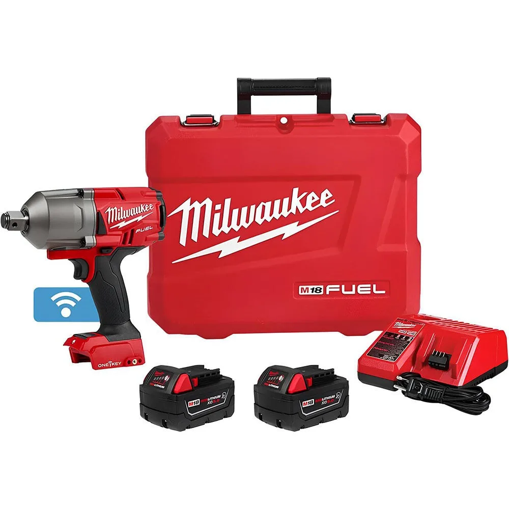 Milwaukee M18 FUEL ONE-KEY 18V Li-Ion Brushless Cordless 3/4 in. High-Torque Impact Wrench with Friction Ring, Resistant Batteries