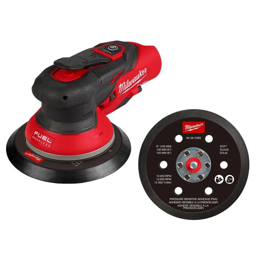 Milwaukee M12 FUEL 12V Lithium-Ion Brushless Cordless 6 in. Random Orbital Sander 3/32 in. (Tool-Only)