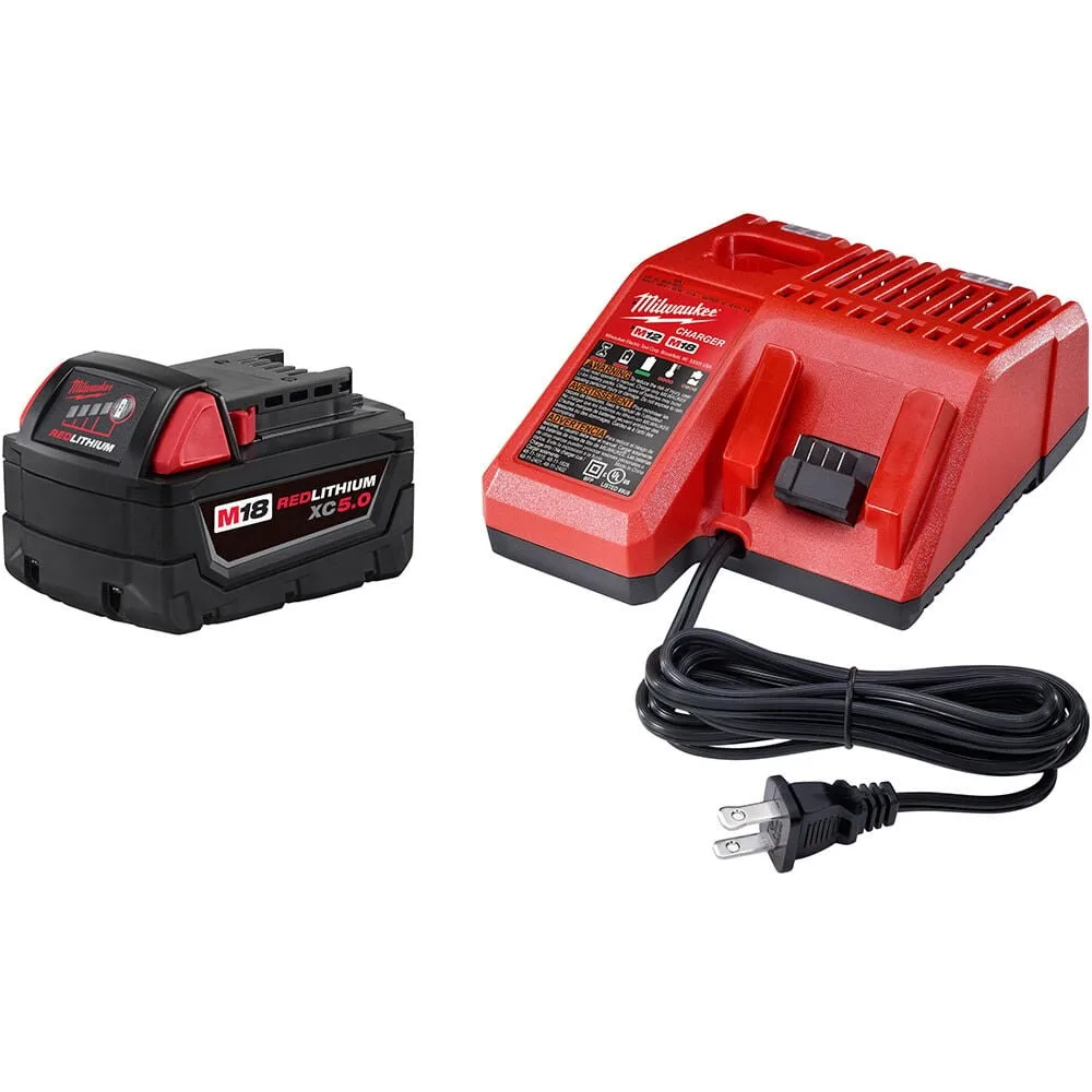 Milwaukee M18 18-Volt Lithium-Ion XC Starter Kit with One 5.0Ah Battery and Charger