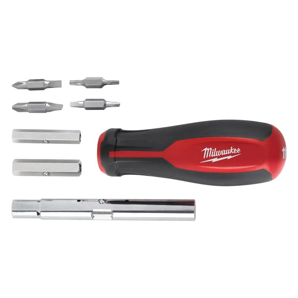 Milwaukee 11-in-1 Multi-Tip Combination Screwdriver with Square Drive Bits